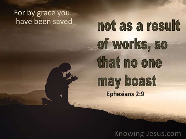 Ephesians 2:9 Not of Works Lest Any Man Should Boast (brown)